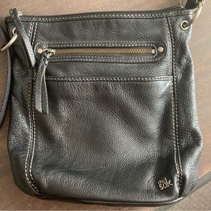 The Sak Leather Crossbody Womens Black Zipper Medium Slender Shoulder Purse